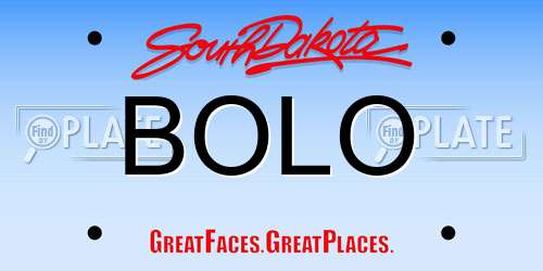 BOLO South Dakota License Plate