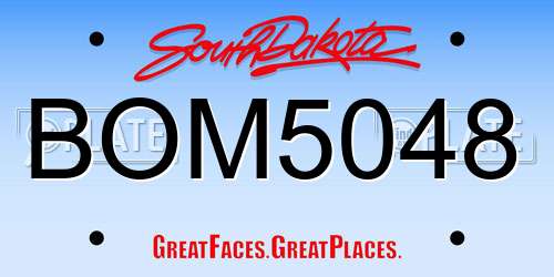 BOM5048 South Dakota License Plate