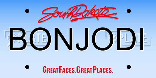 BONJODI South Dakota License Plate