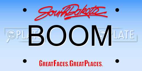 BOOM South Dakota License Plate