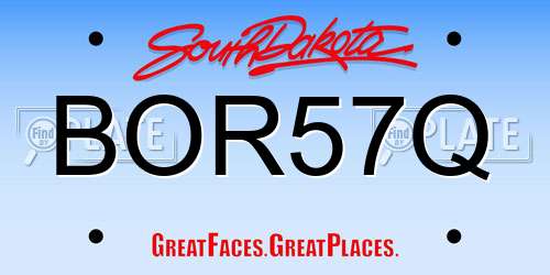 BOR57Q South Dakota License Plate