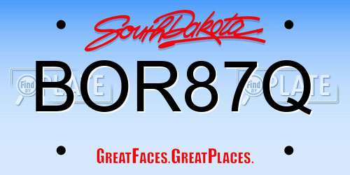BOR87Q South Dakota License Plate
