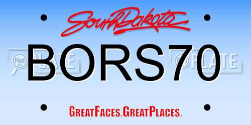 BORS70 South Dakota License Plate