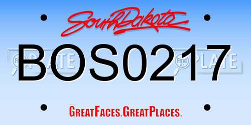 BOS0217 South Dakota License Plate