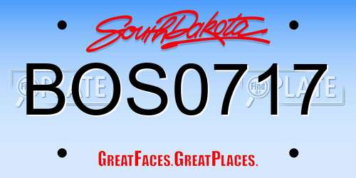 BOS0717 South Dakota License Plate