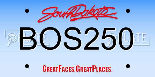 BOS250 South Dakota License Plate