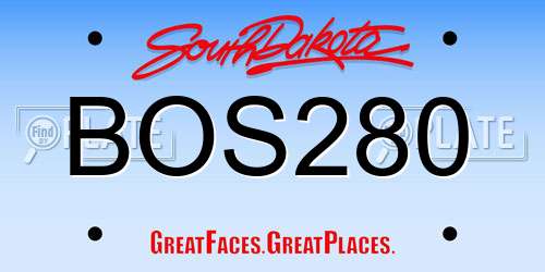 BOS280 South Dakota License Plate