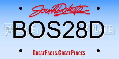 BOS28D South Dakota License Plate