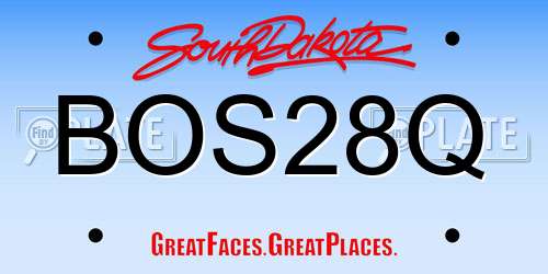 BOS28Q South Dakota License Plate