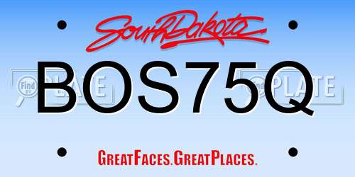 BOS75Q South Dakota License Plate