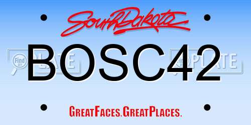 BOSC42 South Dakota License Plate