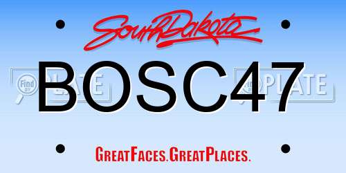 BOSC47 South Dakota License Plate