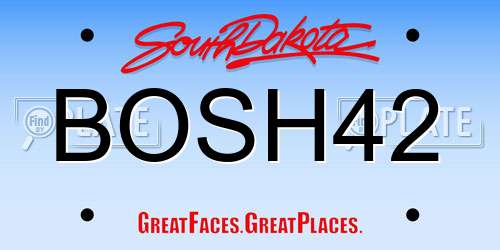 BOSH42 South Dakota License Plate