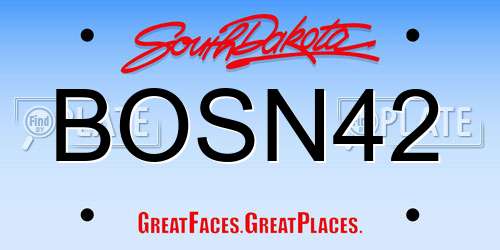 BOSN42 South Dakota License Plate