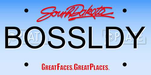 BOSSLDY South Dakota License Plate