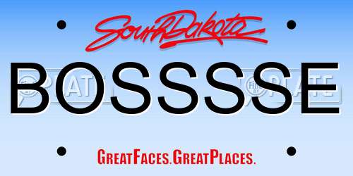 BOSSSSE South Dakota License Plate