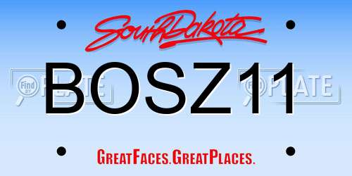 BOSZ11 South Dakota License Plate