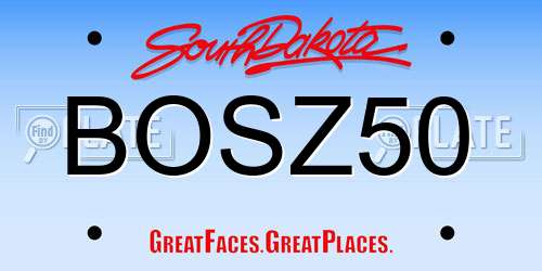 BOSZ50 South Dakota License Plate