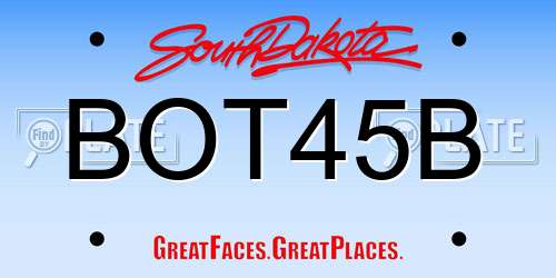 BOT45B South Dakota License Plate