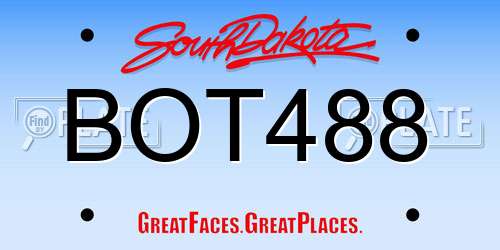 BOT488 South Dakota License Plate