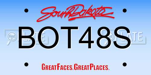 BOT48S South Dakota License Plate