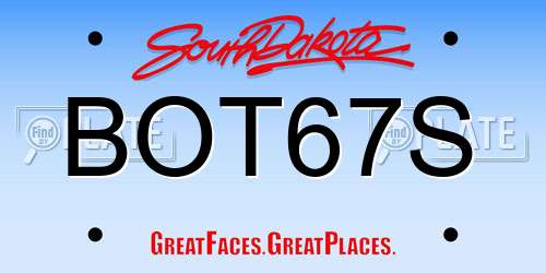 BOT67S South Dakota License Plate