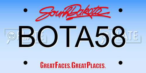 BOTA58 South Dakota License Plate