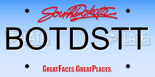 BOTDSTT South Dakota License Plate