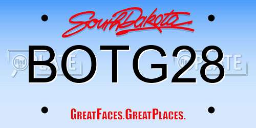 BOTG28 South Dakota License Plate
