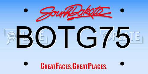 BOTG75 South Dakota License Plate