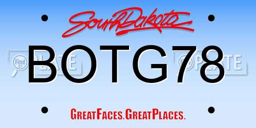 BOTG78 South Dakota License Plate