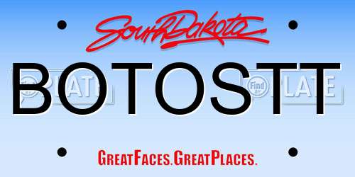 BOTOSTT South Dakota License Plate