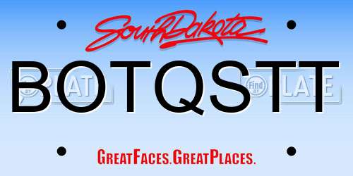 BOTQSTT South Dakota License Plate