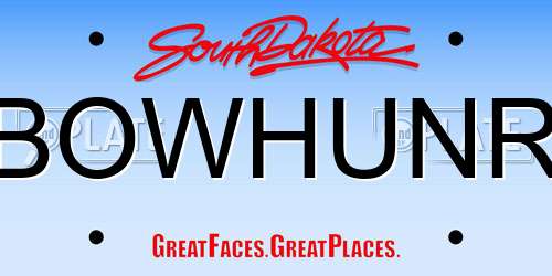 BOWHUNR South Dakota License Plate
