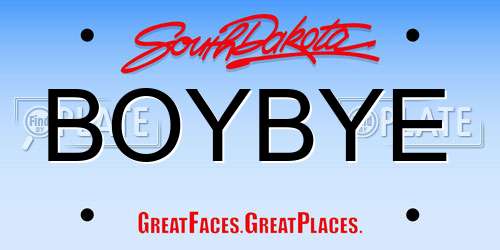 BOYBYE South Dakota License Plate