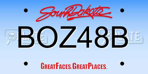 BOZ48B South Dakota License Plate