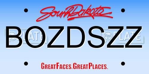 BOZDSZZ South Dakota License Plate