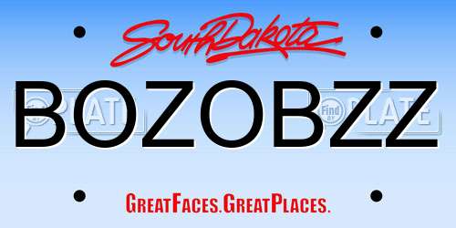 BOZOBZZ South Dakota License Plate