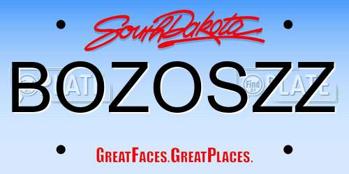BOZOSZZ South Dakota License Plate