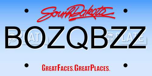 BOZQBZZ South Dakota License Plate