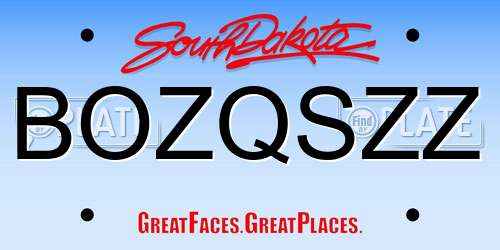 BOZQSZZ South Dakota License Plate