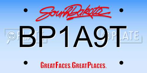 BP1A9T South Dakota License Plate
