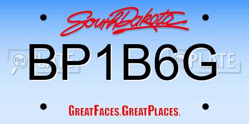 BP1B6G South Dakota License Plate