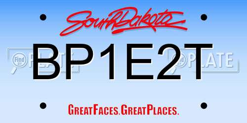 BP1E2T South Dakota License Plate