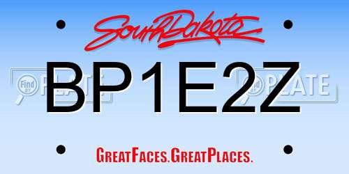 BP1E2Z South Dakota License Plate