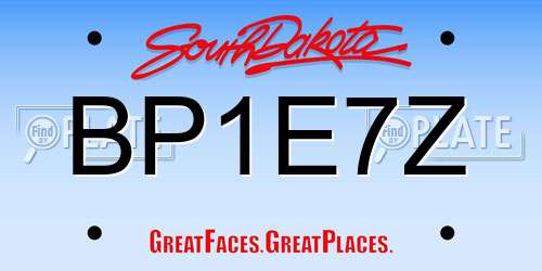 BP1E7Z South Dakota License Plate