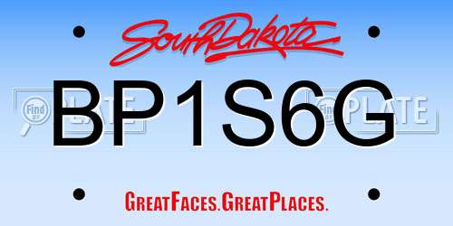 BP1S6G South Dakota License Plate