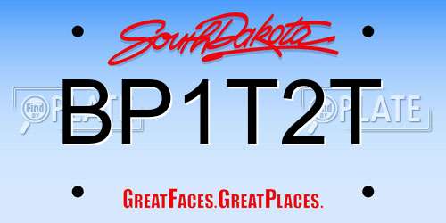 BP1T2T South Dakota License Plate