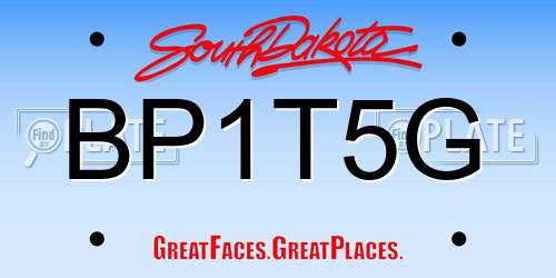 BP1T5G South Dakota License Plate