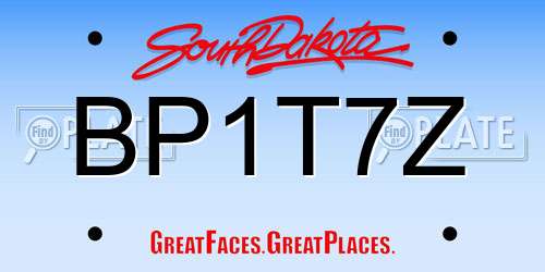 BP1T7Z South Dakota License Plate